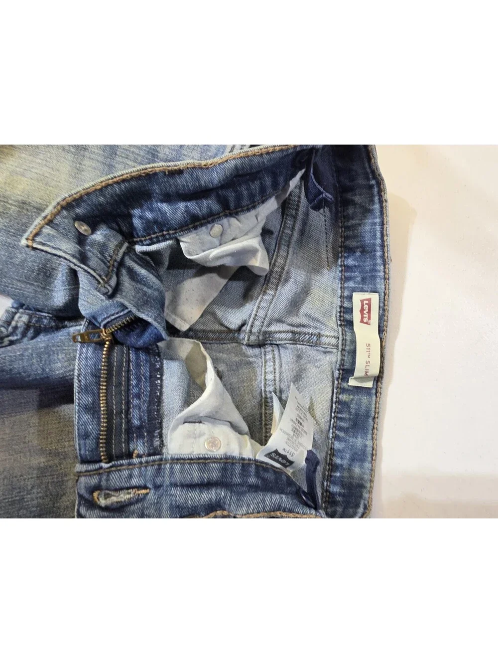 Levi's 511 Slim Fit Light Wash Blue Stretch Denim Jeans 5-Pocket Reg 10